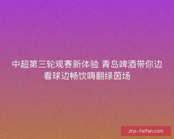中超第三轮观赛新体验 青岛啤酒带你边看球边畅饮嗨翻绿茵场 中超第三轮观赛新体验 青岛啤酒带你边看球边畅饮嗨翻绿茵场