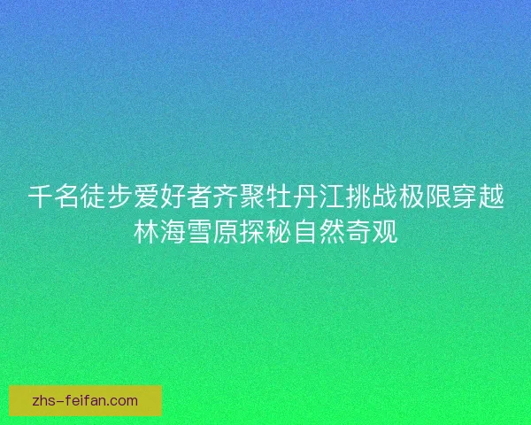 千名徒步爱好者齐聚牡丹江挑战极限穿越林海雪原探秘自然奇观 千名徒步爱好者齐聚牡丹江挑战极限穿越林海雪原探秘自然奇观